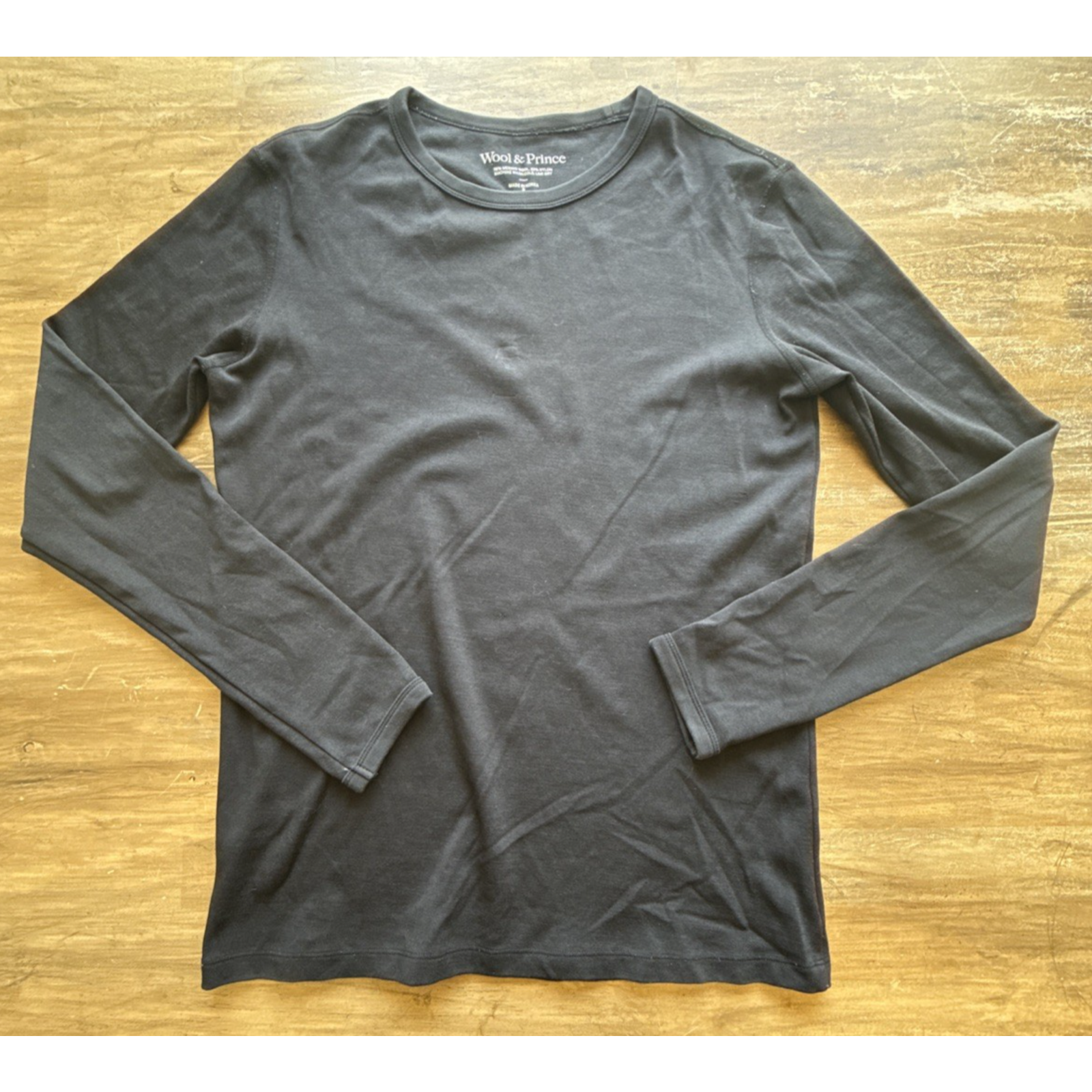 Wool&Prince Men’s Long Sleeve Shirt In Black, Size Small. Marino Blend — image 3 of 7